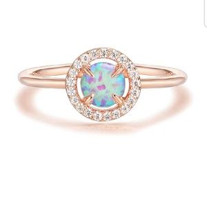 Opal Rose Gold plated Adjustable Ring